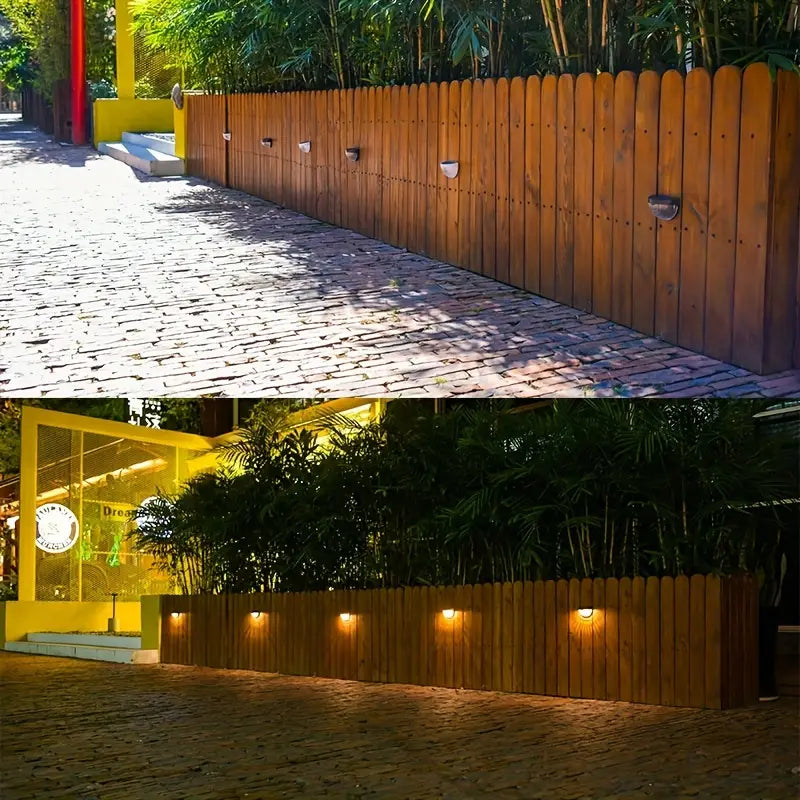 Illuminate Your Holidays: 4-Pack Solar Fence Lights for Festive Deck Decoration