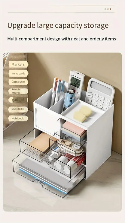 Modern White Desktop Office Desk Storage Box with Drawers - Rust Resistant