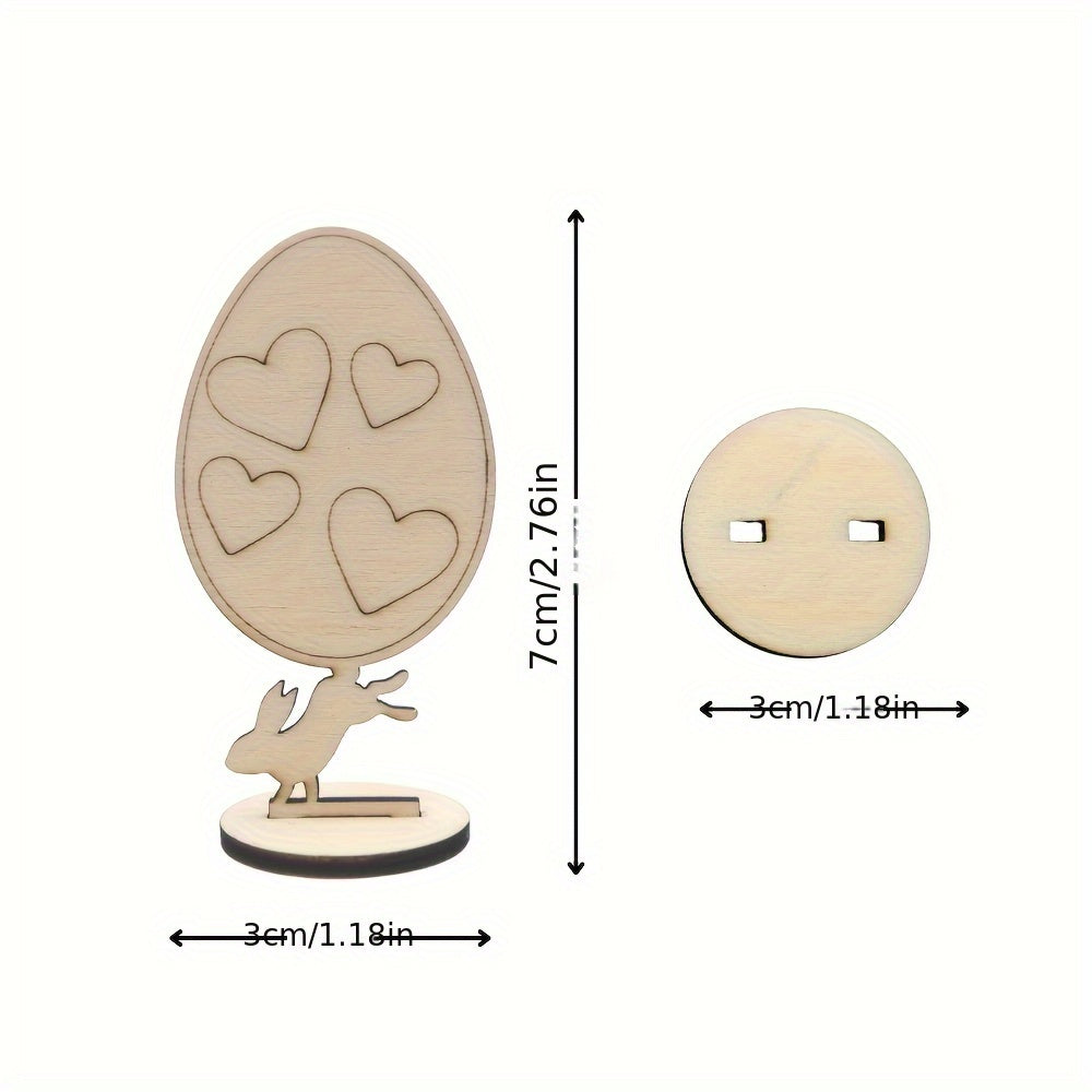 18-Piece Wooden Easter Egg DIY Decoration Set