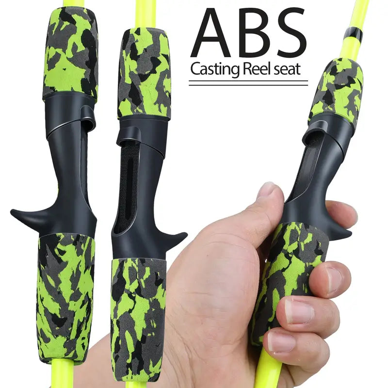 Ultralight 5-Section Travel Fishing Rod with Comfortable EVA Handle - Yellow