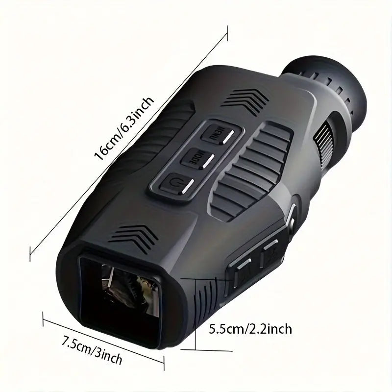 ABS R11 Night Vision Monocular - All Black Vision, 5x Digital Zoom, 984ft Range, 1080P Video, USB Charging