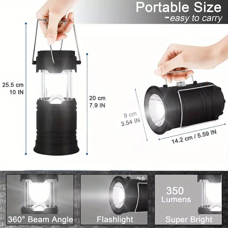 Multi-Functional Solar Handheld Camping Light LED Flashlight