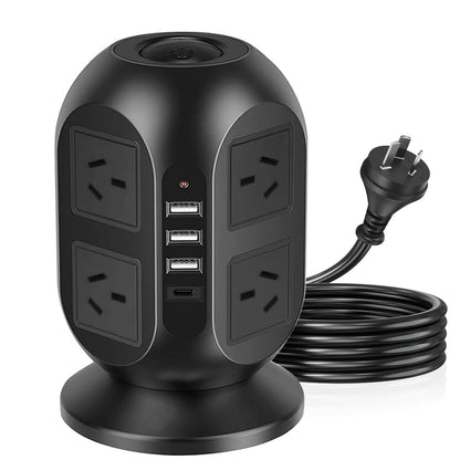 12-in-1 Tower Power Strip with USB