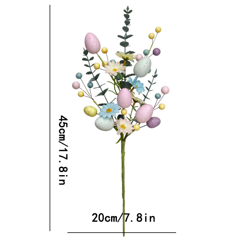 Pastel Eggs Easter Artificial Flower Bouquet Faux Floral
