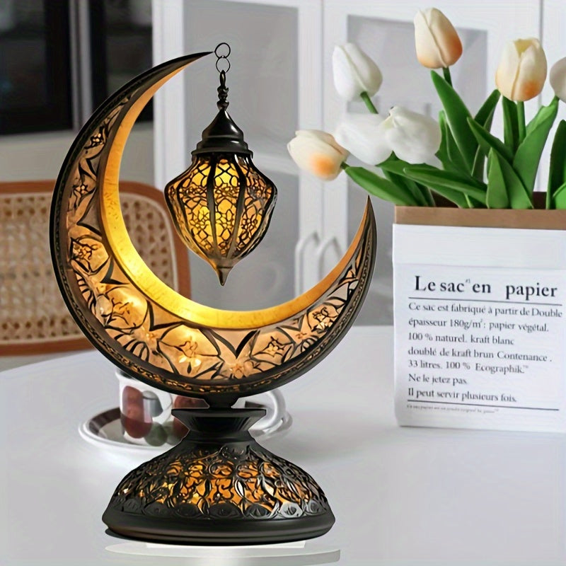 Crescent Moon Lantern Tabletop Acrylic Decor for Ramadan