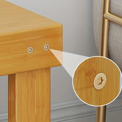 Classic Bamboo Storage Stool - Space-Saving Organizer (1pc, 20cm)