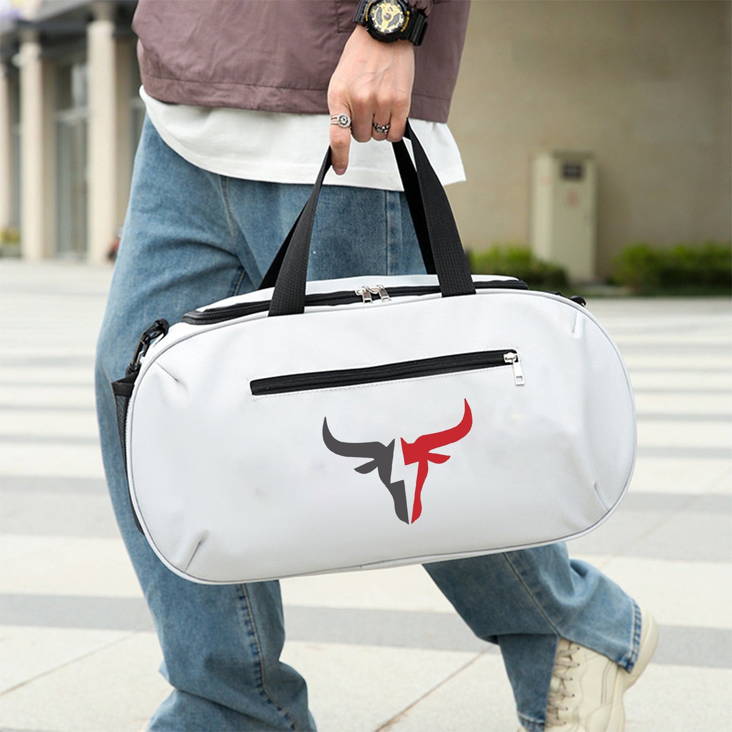 Oxford Duffel Bag Bull Logo Travel Gym