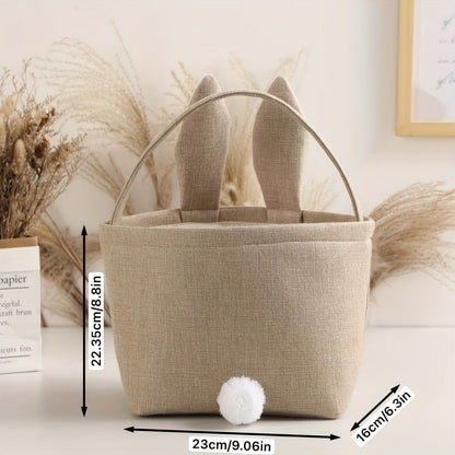 Linen Bunny Easter Tote Bag