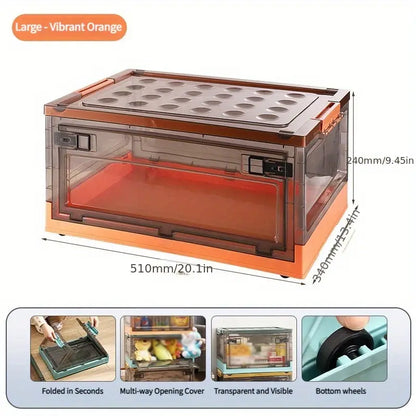 Stay organized with style using this roomy, stackable storage container