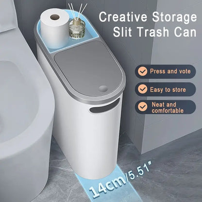 1pc Bathroom Trash Can with Lid