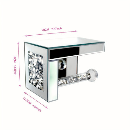 Crystal Glass Tissue Box Holder Countertop Organizer