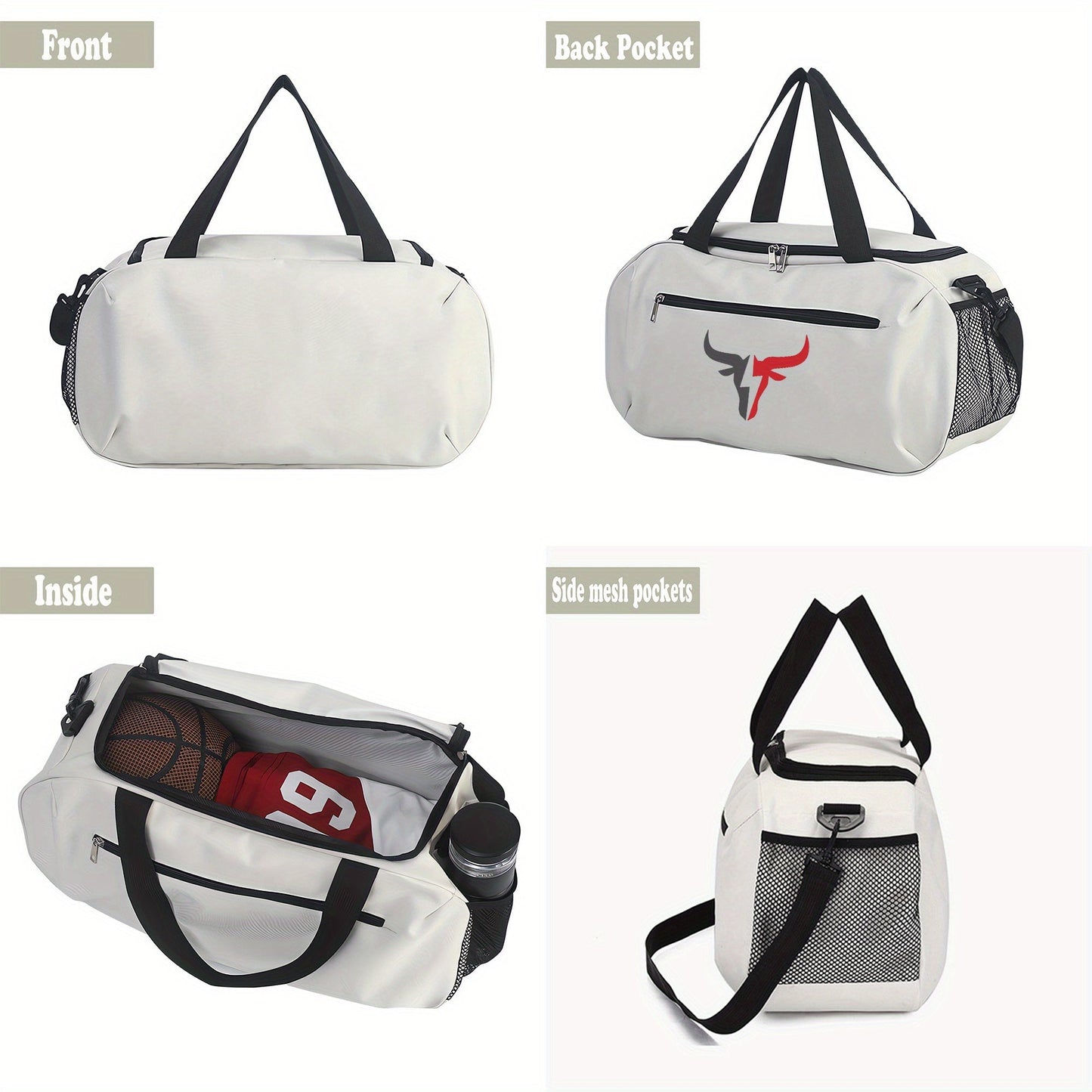Oxford Duffel Bag Bull Logo Travel Gym
