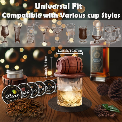 Whiskey Smoker Kit with 6 Wood Flavors & Accessories
