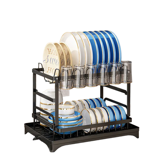 Double Decker Drying Delight: The Ultimate 2-Tier Kitchen Dish Rack