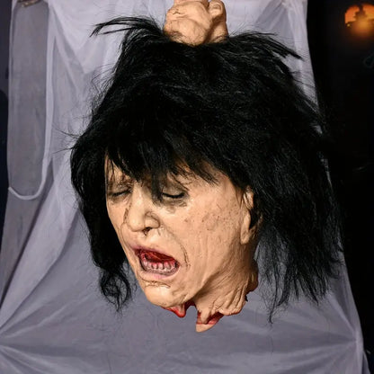 Latex Head Hanging - With Black Hair