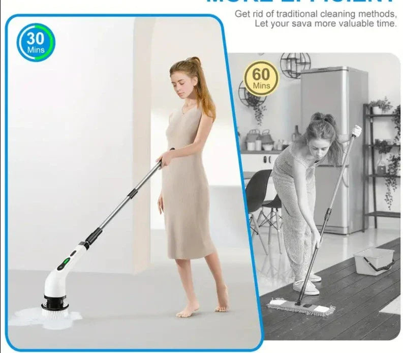 Electric Rotary Floor Scrubber with Replaceable Brush Heads