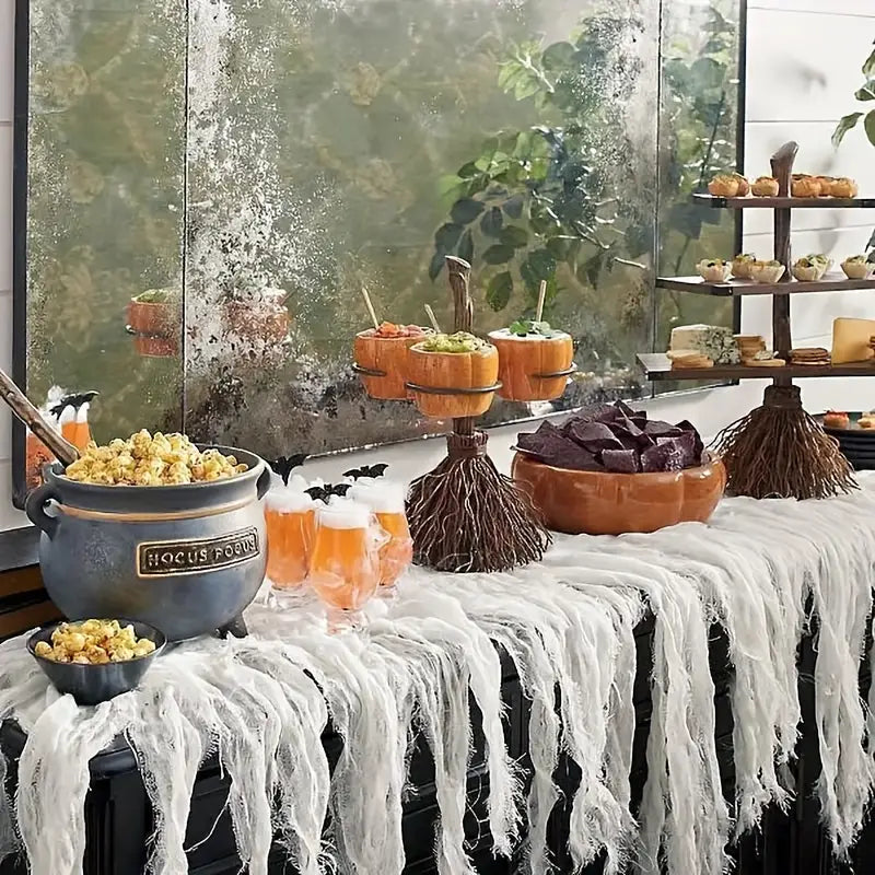 Mini Resin Pot With Black Stand - Witch Cauldron Serving Set