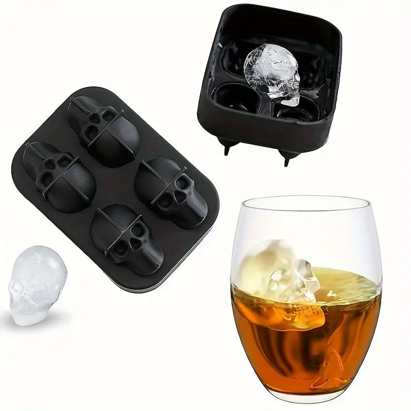 3D Skull Ice Cube Tray Maker - 4Pcs