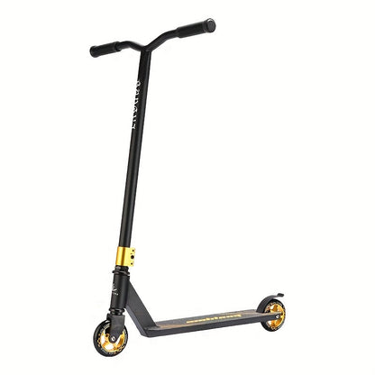 360° Stunt Kick Scooter Black Gold PU Wheels