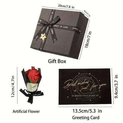 Men's Gift Set with Wallet Belt Keychain (6pcs)