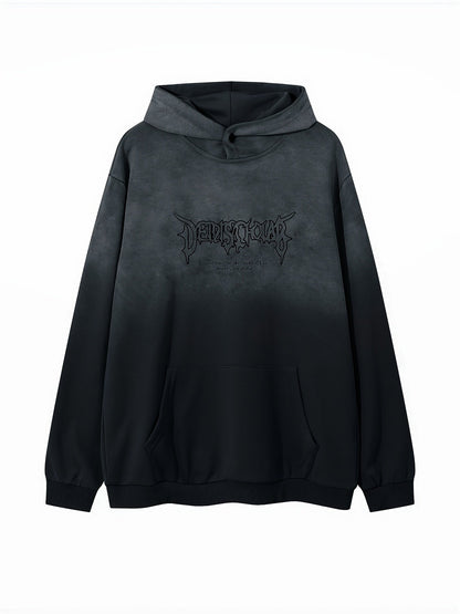 Washed Tie-Dye Embroidered Hoodie
