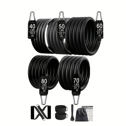 Workout Bar with Resistance Bands for Home Gym