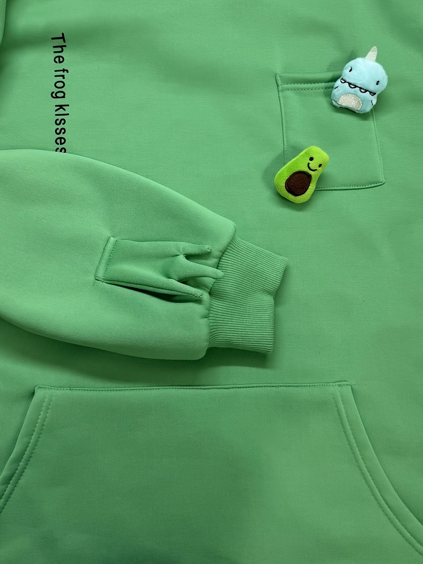 Cartoon Frog Fleece Zip-Up Hoodie