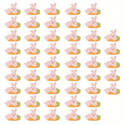 Pink Bunny Lollipop Paper Cards Easter Decorations (50pcs)