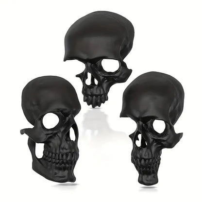 Americana Skull Ornaments 3-Piece Set – Goth-Inspired Resin Skeleton