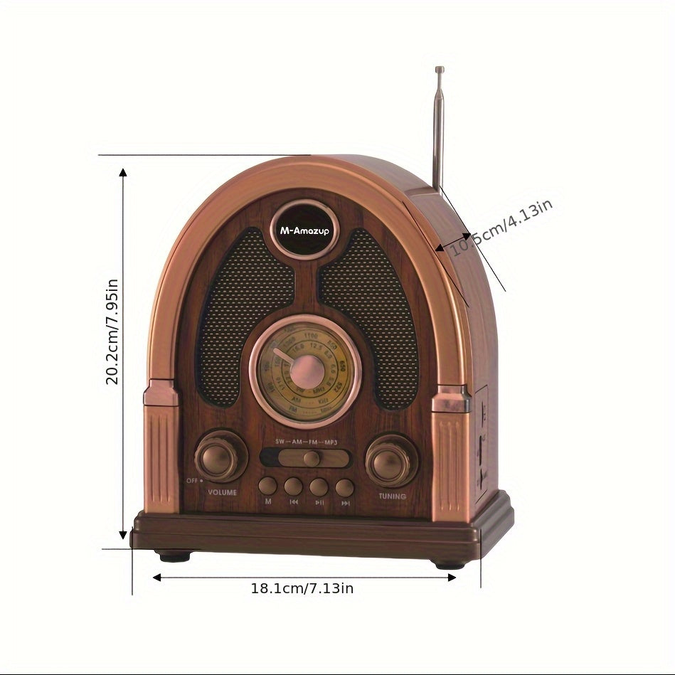 Wireless Vintage Radio with USB, FM/AM/SW Playback