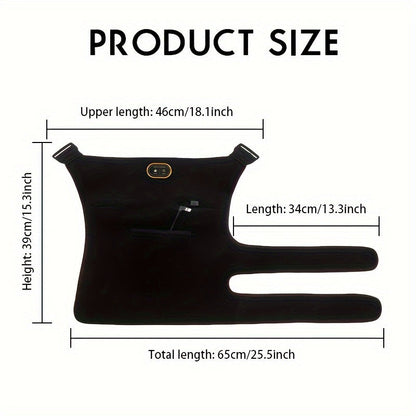 USB-Powered Heated Hip & Thigh Support Brace with Vibration Massage(Black)