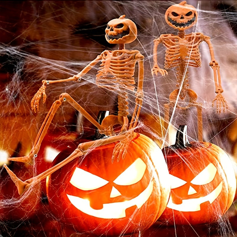 Halloween Pumpkin Skeleton Props (2Pcs)