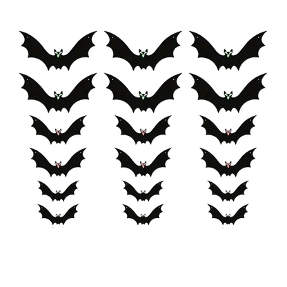 18pcs Batty Delights: Charming Halloween Hangings