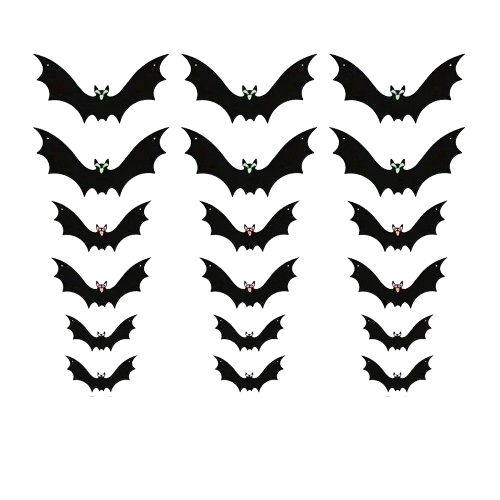 18pcs Batty Delights: Charming Halloween Hangings