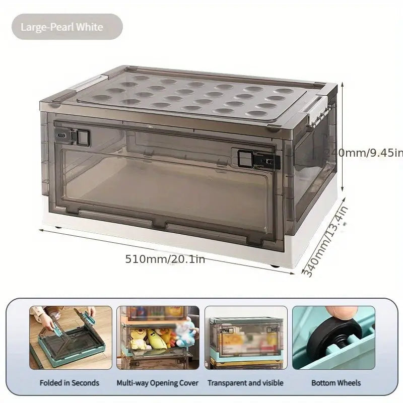 Stay organized with style using this roomy, stackable storage container