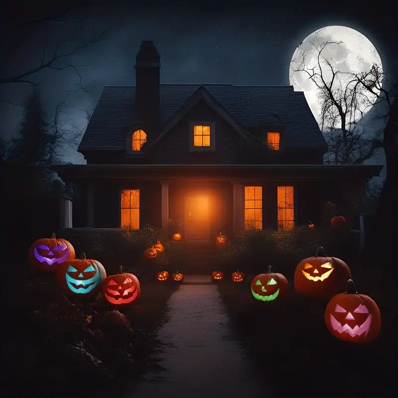 4pcs Spooky Pumpkin LED Lights