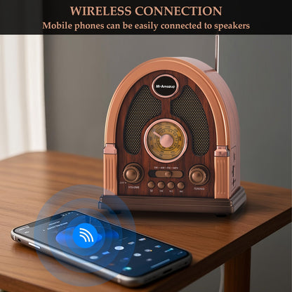 Wireless Vintage Radio with USB, FM/AM/SW Playback
