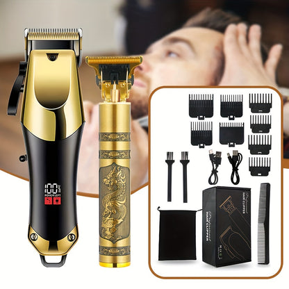 2-Piece Multi-Functional Grooming Hair Clippers Set  – USB Charging