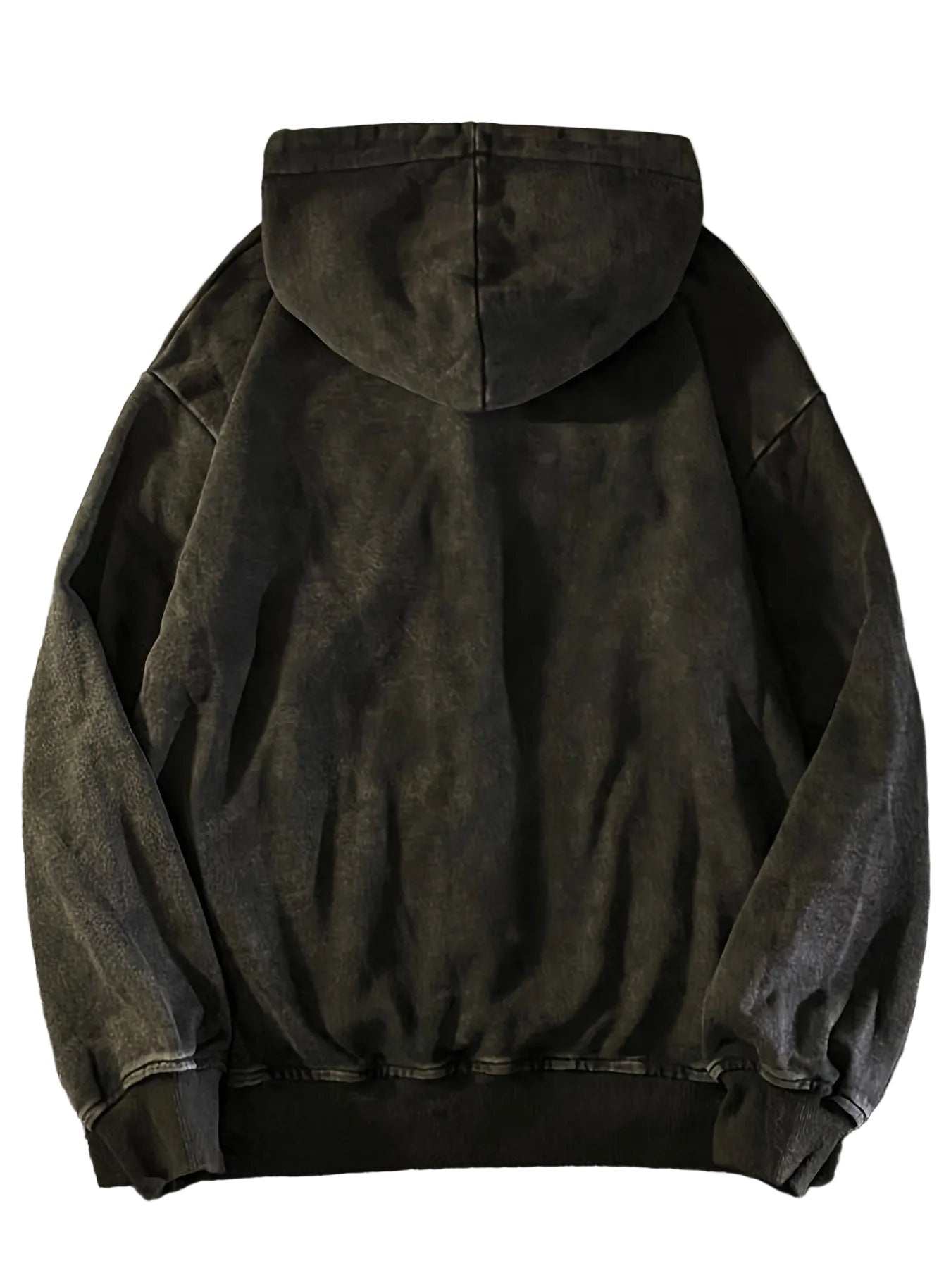Retro Washed Zip-Up Streetwear Hoodie