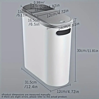 1pc Bathroom Trash Can with Lid