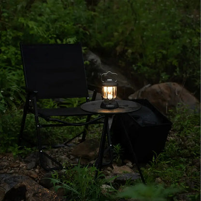 Adjustable Height Outdoor Aluminum Alloy Coffee Table - Black Round Casual Style