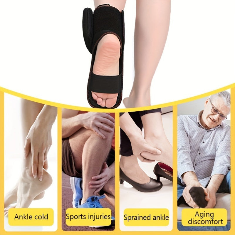 USB Heated Ankle Brace with Massage Function - Black