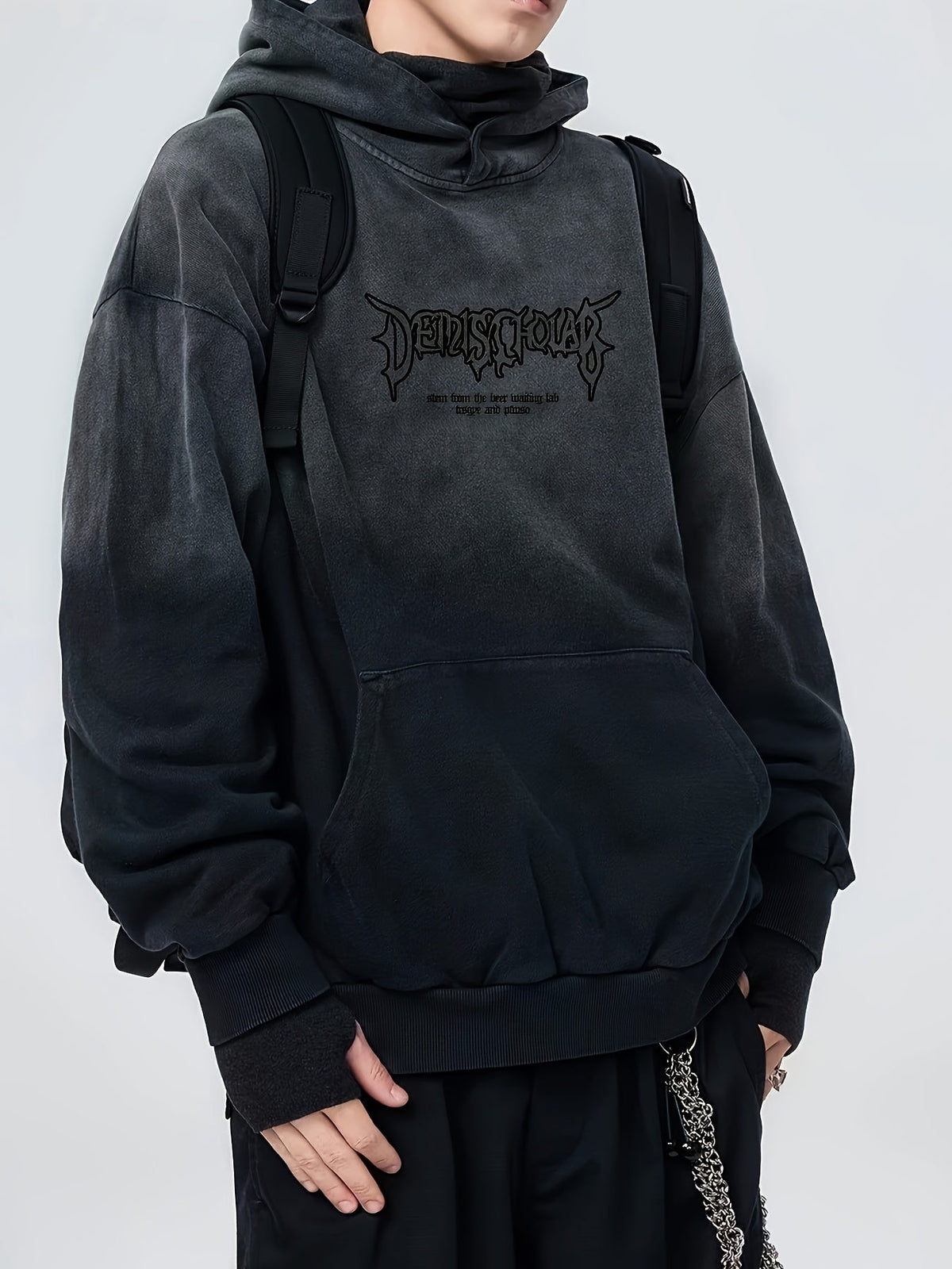 Washed Tie-Dye Embroidered Hoodie