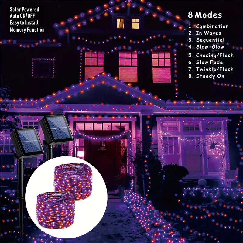 Twinkling Holiday Glow: Christmas Solar Copper Wire Lights