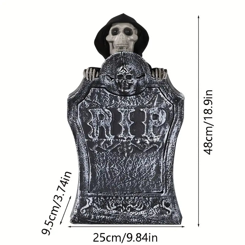 Haunted Resin Tombstone: Illuminated Graveyard Décor with LED Lights