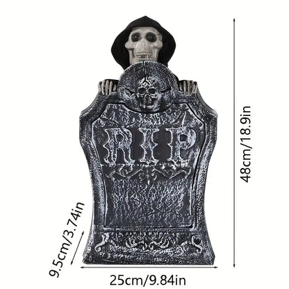 Haunted Resin Tombstone: Illuminated Graveyard Décor with LED Lights