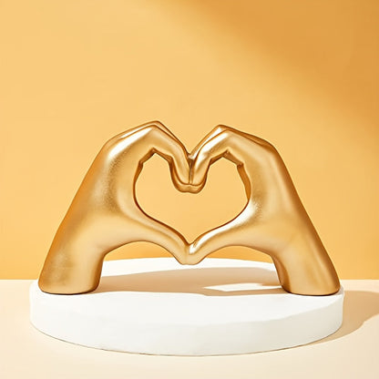 Heart Gesture Resin Statue for Home & Office Decor