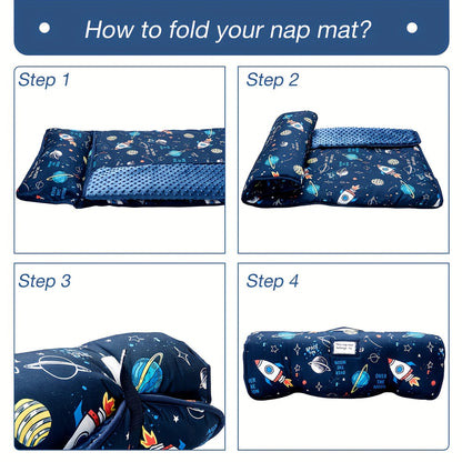 Rocket Pattern Nap Mat for Kids Travel & Daycare