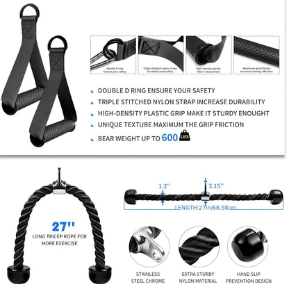 Iron Lat Pull-Down Attachment Set (6pcs)