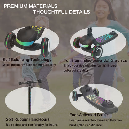 Kids Scooter Adjustable Height with LED Wheels